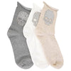 Crystal Roll Top Skull Crew Socks -Black*