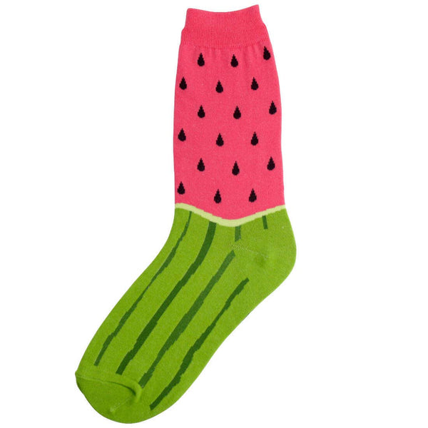 Women's Pink Watermelon Crew Socks