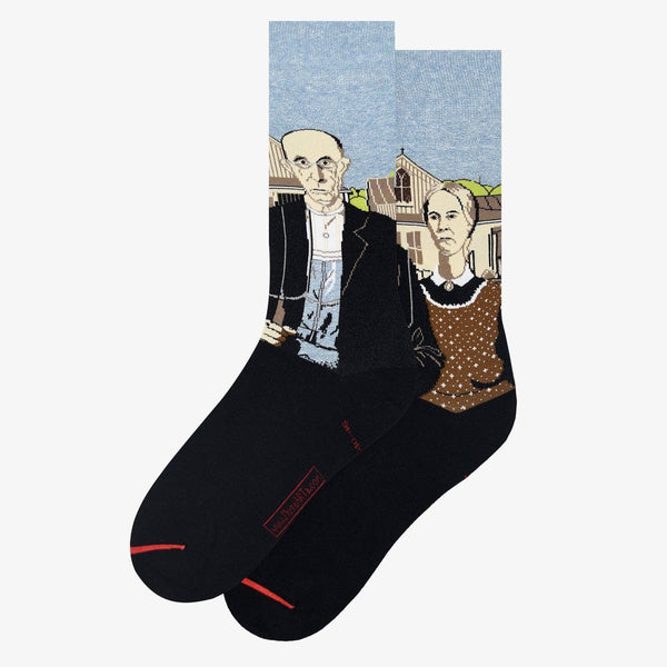 Art Socks -Grant Wood - American Gothic: Blue / EU 40-46 | UK 6½-11 | US 9-13½