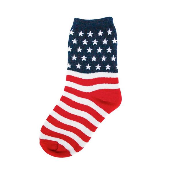 Youth American Flag Socks: Youth 7-10 Years (Shoe Size 12-5Y)
