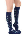 Compression Sock -Forest Mushrooms - Navy