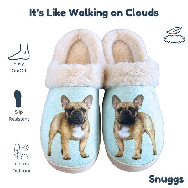 Snuggs French Bulldog Slipper - Comfy - Pet lovers: Large