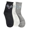 Crystal Roll Top Pickle Ball Crew Sock -Black*