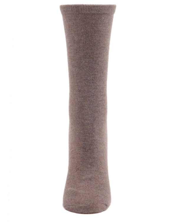 Flatknit Cashmere Crew Sock: Med Gray Heather / 9-11