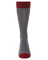 Men's Cashmere Blend Rib Knit Crew Socks -Dark Gray Heather