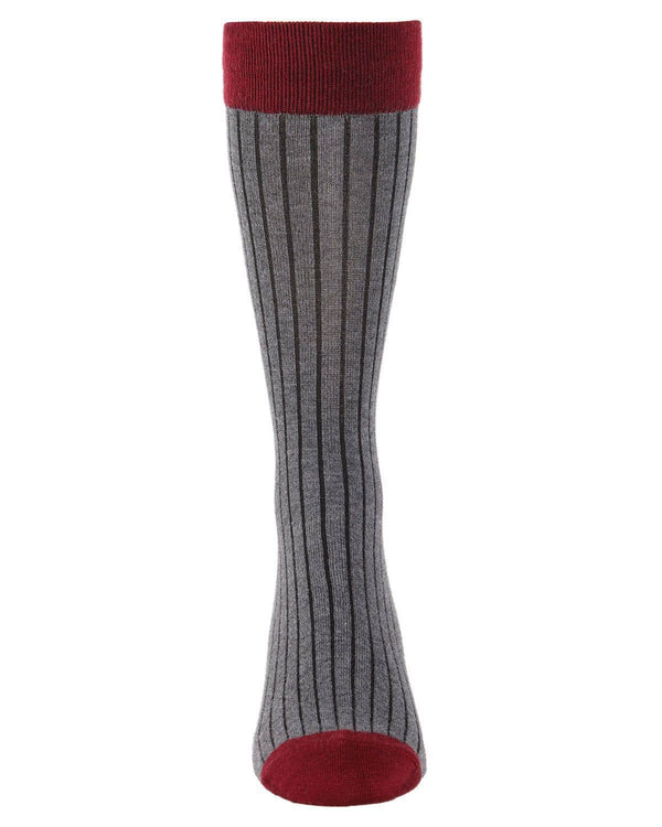 Men's Cashmere Blend Rib Knit Crew Socks -Dark Gray Heather