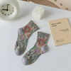 3D Flower Bohemian Women's Socks -Khaki