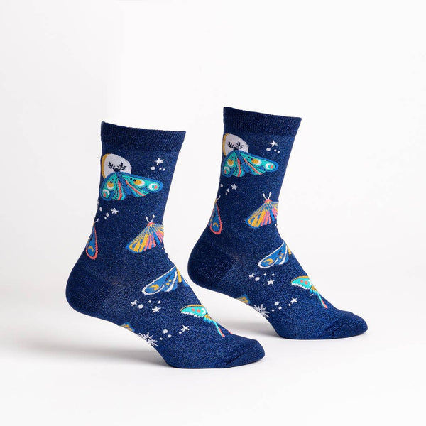 Women's Crew Sock: Moonlit Moth