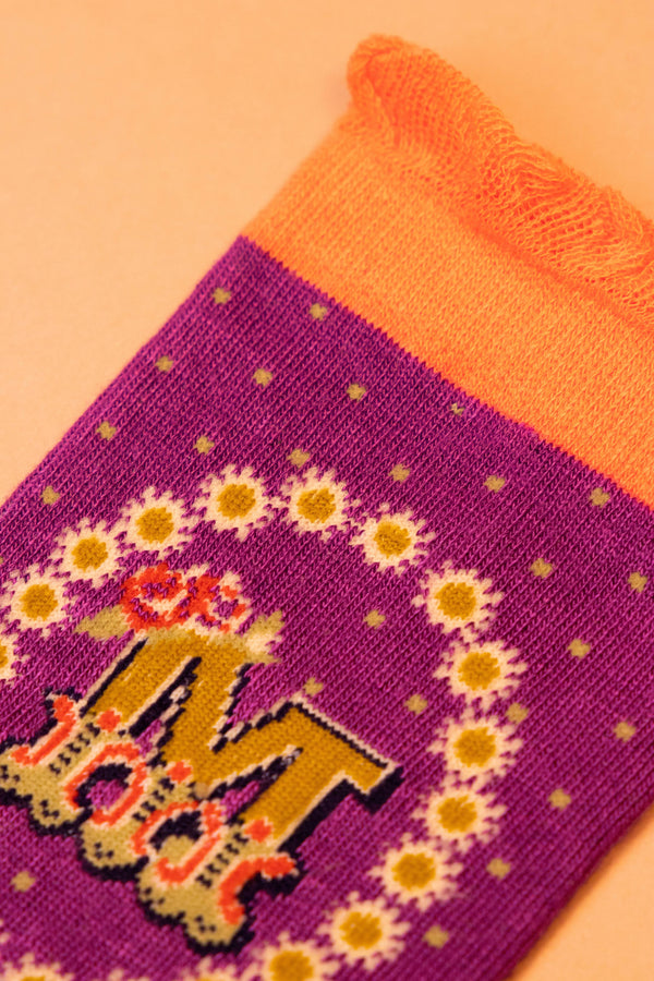 A-Z Alphabet Monogram Letter Ankle Socks: M