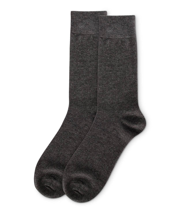 Men's Solid Luxuriously Soft Cashmere Everyday Crew Socks -Dark Gray Heather