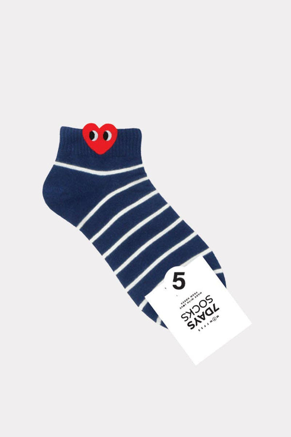 Women's Ankle Falling In Love Socks -Navy