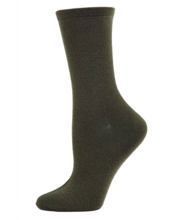 Flatknit Cashmere Crew Sock: Med Denim Heather / 9-11
