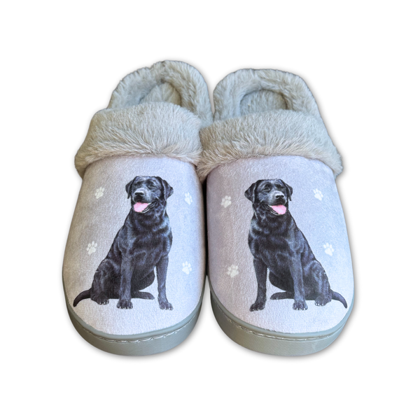 Snuggs Labrador , Black Slipper - Comfy - Pet lovers: Small