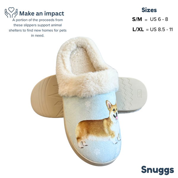 Snuggs Welsh Corgi Snuggs Slipper - Comfy - Pet lovers: Large