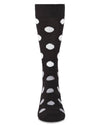Men's Cashmere Blend Polka Dot Crew Sock -Black
