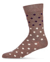 Men's Cashmere Blend Two Tone Polka Dot Crew Socks -Hemp Heather