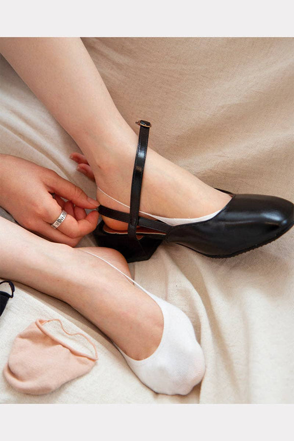 No Show Sling Back Socks -Black