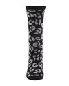 Women's Cashmere Leopard Animal Print Blend Crew Socks: Black / 9-11*