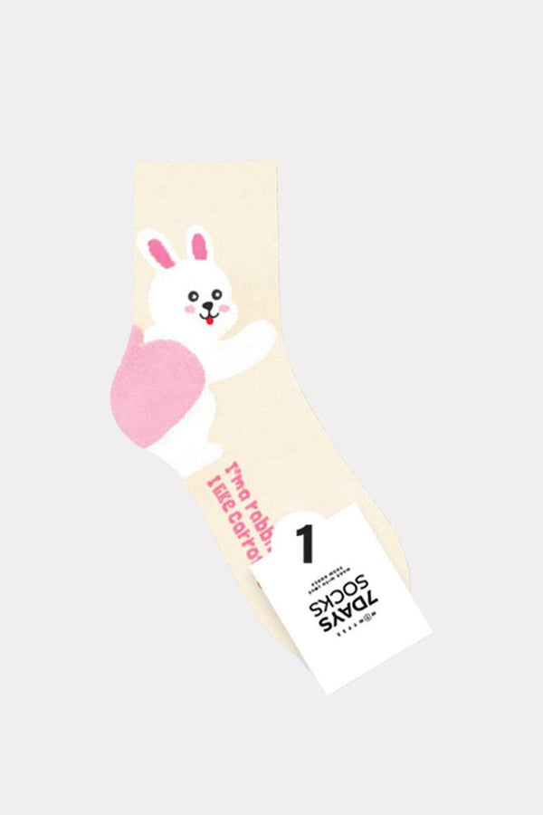 Women's Crew Cute Hips Socks -Bunny