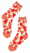 Kid's Sock Candy Strawberry Daisy Ruffle Sheer Crew Sock