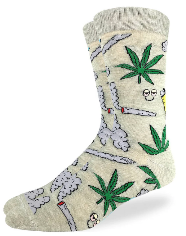 Men's King Sized Stoned Marijuana Crew Sock