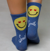 Back Smiley Smile Quarter Socks -Black