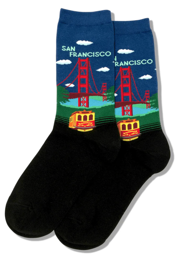 Women's Golden Gate Bridge Crew Sock - Dark Blue R