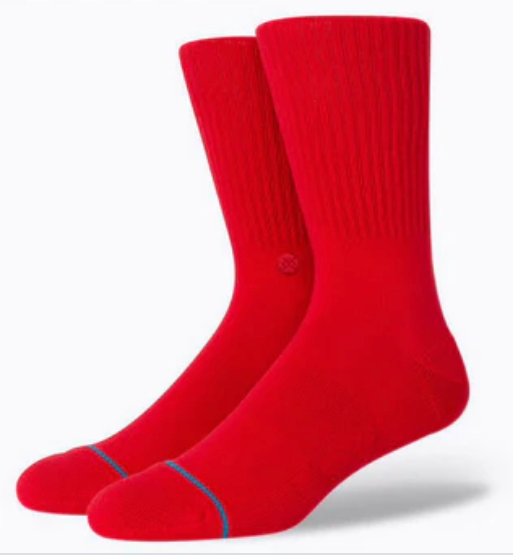 Men's Stance Icon Crew Sock -Red -Medium