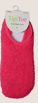 TipiToe Cozy Fuzzy Non Slip Slipper Sock - Hot Pink