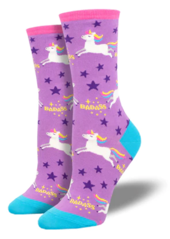 Women's Badass Unicorn Crew Sock