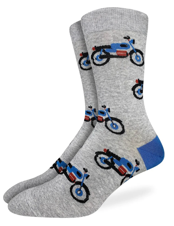 Men's Grey Motorcycles Crew Sock