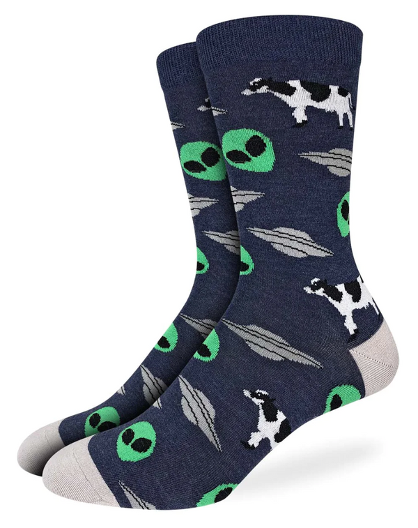 Men's Aliens and Cows Crew Sock