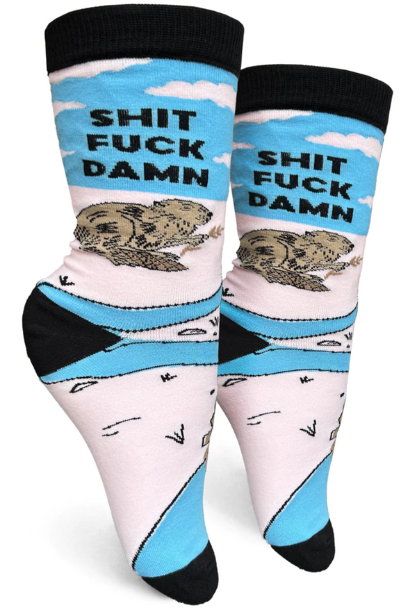 Women's Shit Fuck Damn Crew Sock