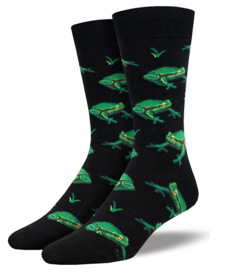 Men's Night Frogs Crew Sock