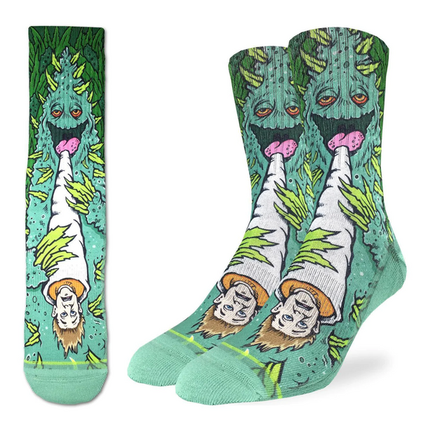 Men's Weed Smoking Human Crew Sock