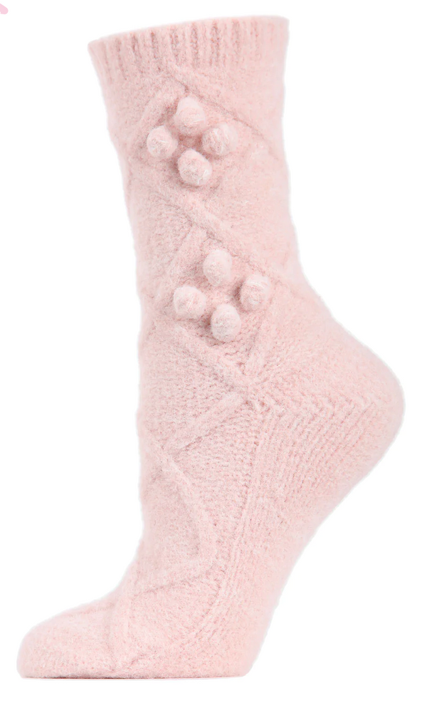 Women's Blissful Bubble Warm Crew Socks -Pink