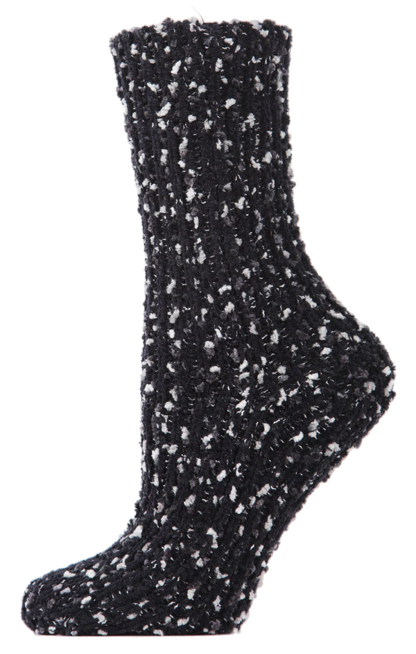 Women's Confetti Cozy Crew Socks -Black