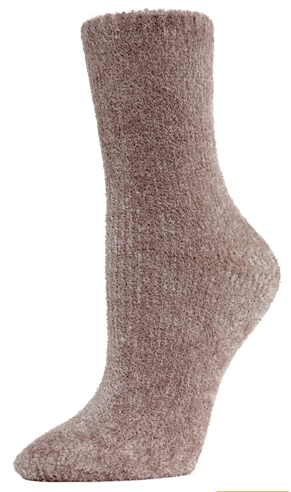 Women's Velour Luxe Crew Socks -Grey