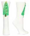 Women's Christmas Tree Embellished Plush Crew Sock