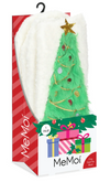 Women's Christmas Tree Embellished Plush Crew Sock
