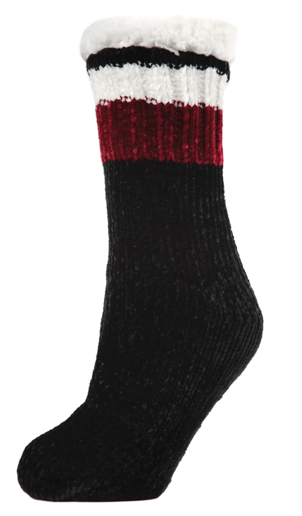 Women's Varsity Chenille Plush Lined Slipper Sock