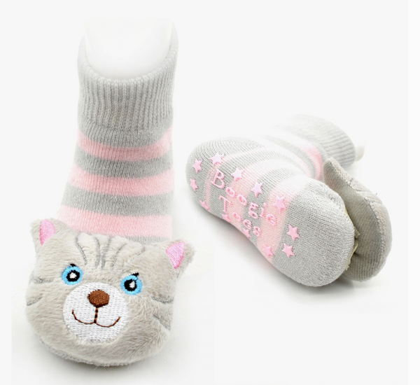 Baby Pink Cat Boogie Toes Rattle Socks 1-2Y*