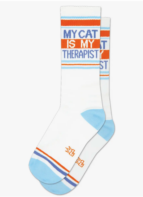 My Cat is My Therapist Crew Sock ^