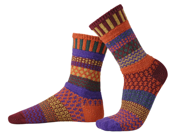 Solmate Fall Foliage Crew Socks -Small