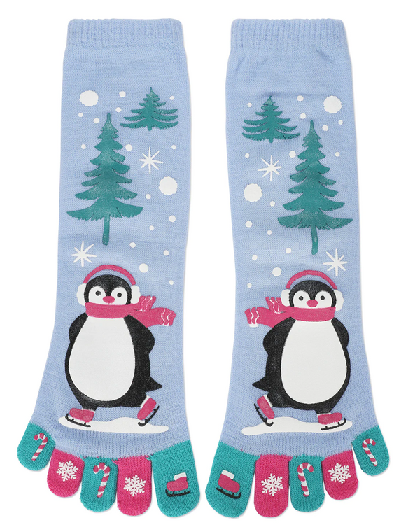 Skating Penguin Toe Socks