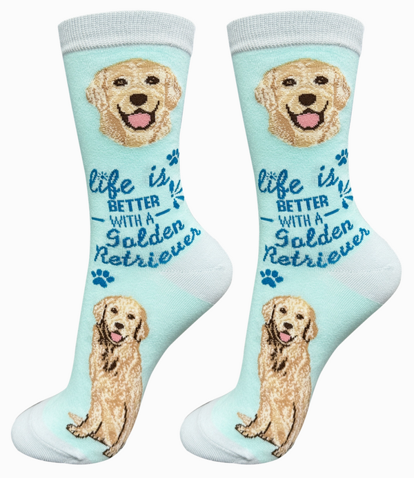 Golden Retriever Dog Crew Socks -Unisex