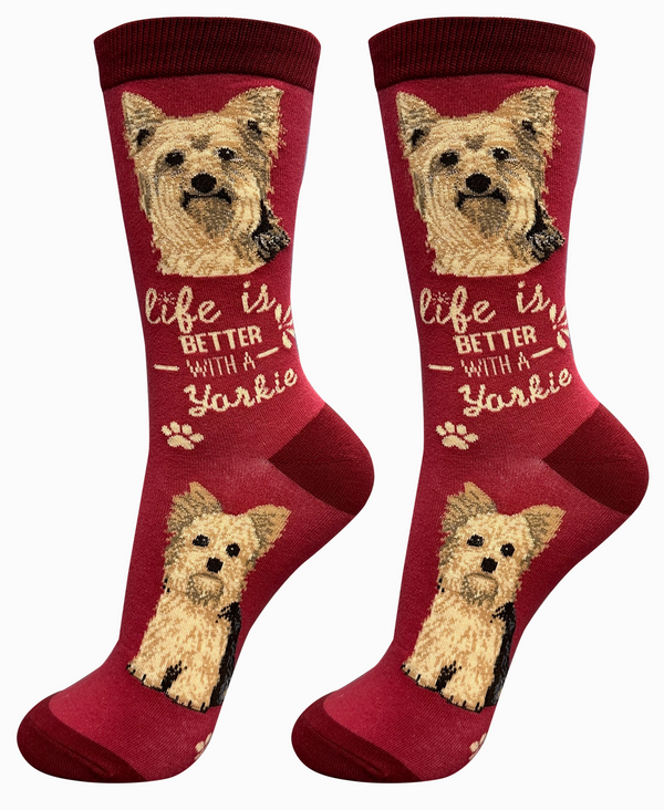 Yorkie Dog Crew Socks -Unisex