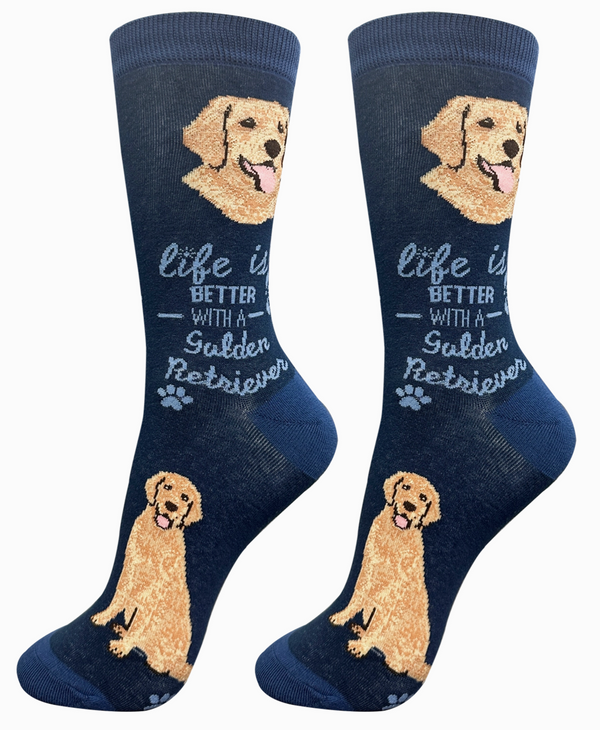 Golden Retriever Dog Crew Socks -Unisex