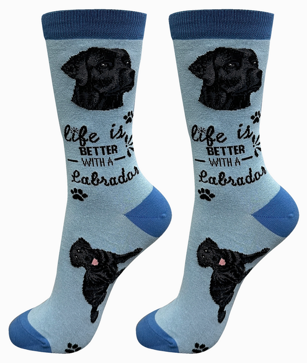 Black Lab Dog Crew Socks -Unisex