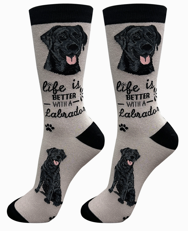 Black Labrador Dog Crew Socks -Unisex